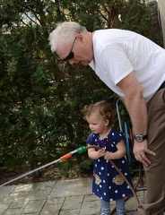 Playing with the hose and grandpa2